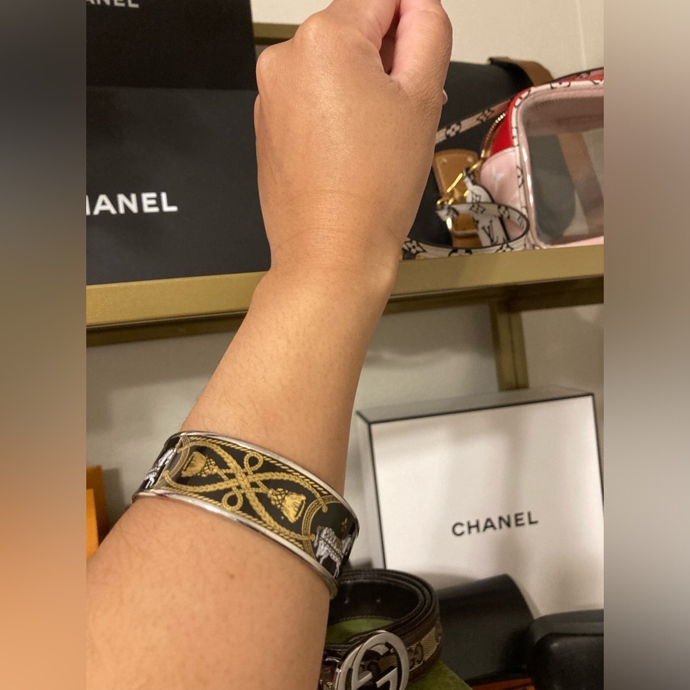 SOLD Hermes Black and Gold Equestrian Bracelet - Picture 8 of 14